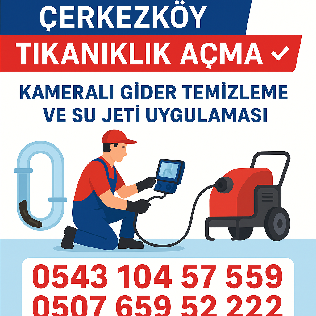 ÇORLU TESİSAT DOKTORU – Çerkezköy Tıkanıklık Açma ✔️ Kameralı Gider Temizleme ve Su Jeti Uygulaması